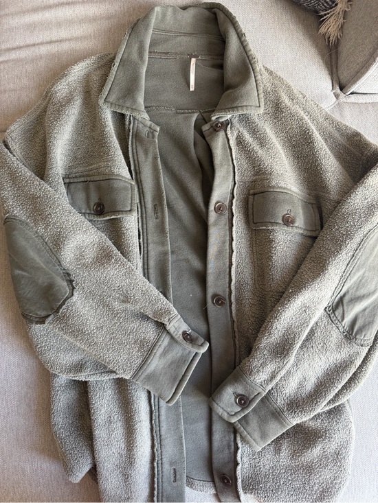 Free People Jackets & Blazers - Free People Sage Green Sherpa Jacket